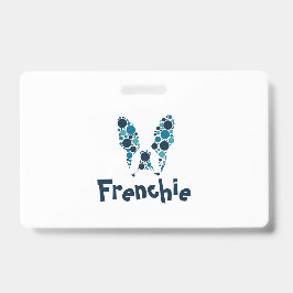 Französischer Bulldog mit bunten Kreisen Ausweis