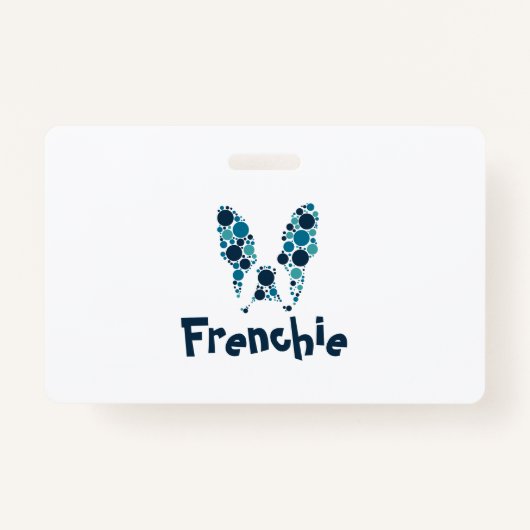 Französischer Bulldog mit bunten Kreisen Ausweis (Vorderseite)