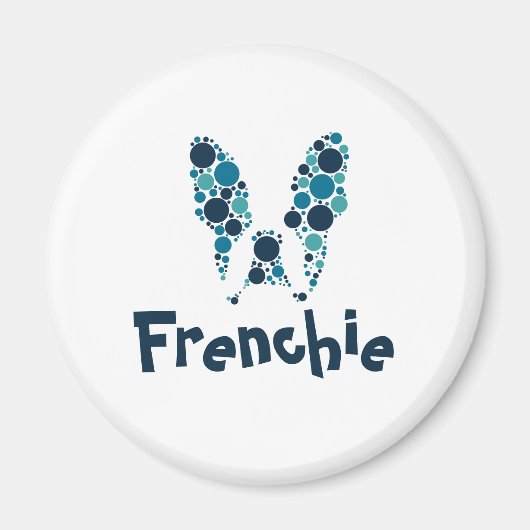 Französischer Bulldog mit bunten Kreisen Magnet (Vorne)