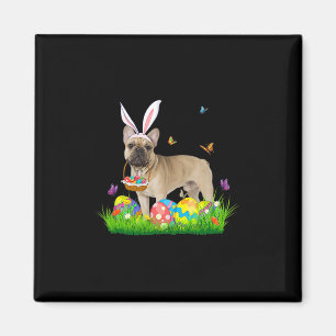 Französischer Bulldog mit Eierkörbe Osterjagd Magnet