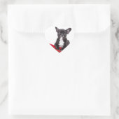 Französischer Bulldog mit Herzenslust und schönen Herz-Aufkleber (Tasche)