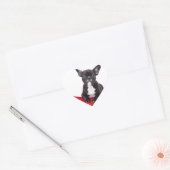Französischer Bulldog mit Herzenslust und schönen  Herz-Aufkleber (Umschlag)