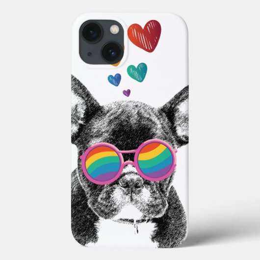 Französischer Bulldog mit HerzValentinstag Case-Mate iPhone Hülle (Rückseite)
