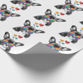 Französischer Bulldog mit HerzValentinstag Geschenkpapier (Ecke)