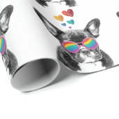Französischer Bulldog mit HerzValentinstag Geschenkpapier (Rolleneckpunkt)