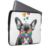 Französischer Bulldog mit HerzValentinstag Laptopschutzhülle (Vorne Rechts)