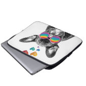 Französischer Bulldog mit HerzValentinstag Laptopschutzhülle (Vorne Knopf)