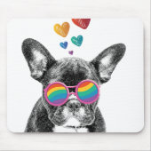 Französischer Bulldog mit HerzValentinstag Mousepad (Vorne)
