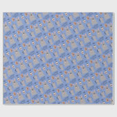 Französischer Bulldog mit Kaffee Geschenkpapier (Flach)