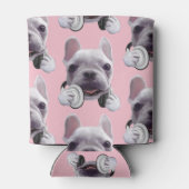 Französischer Bulldog mit Kopfhörer-Illustration Dosenkühler (Rückseite)