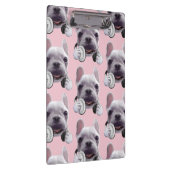 Französischer Bulldog mit Kopfhörer-Illustration Klemmbrett (Rechts)