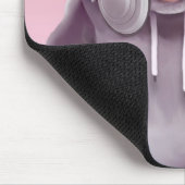 Französischer Bulldog mit Kopfhörer-Illustration Mousepad (Ecke)