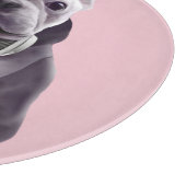 Französischer Bulldog mit Kopfhörer-Illustration Schneidebrett (Ecke)