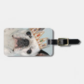 Französischer Bulldog mit Krone Gepäckanhänger (Vorderseite horizontal)