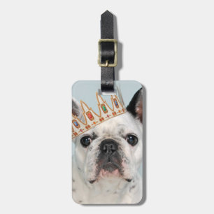 Französischer Bulldog mit Krone Gepäckanhänger
