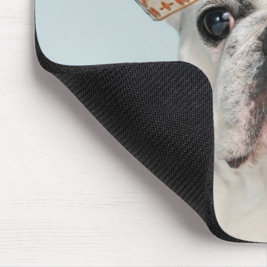 Französischer Bulldog mit Krone Mousepad (Ecke)