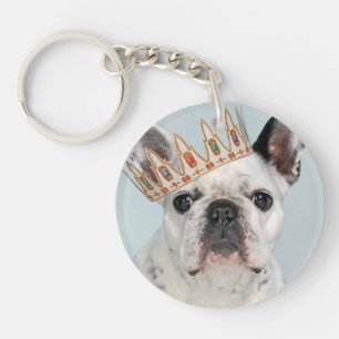 Französischer Bulldog mit Krone Schlüsselanhänger