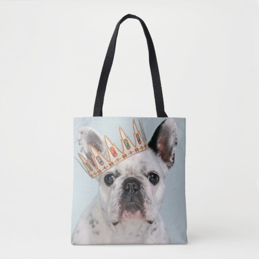 Französischer Bulldog mit Krone Tasche (Vorderseite)