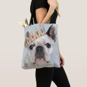Französischer Bulldog mit Krone Tasche (Von Nahem)