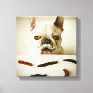 Französischer Bulldog mit Mustache Leinwanddruck