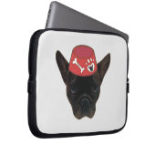 Französischer Bulldog mit Red Bowl Laptopschutzhülle (Vorne Rechts)
