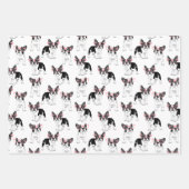 Französischer Bulldog mit rosa Brille Wrapping Pap Geschenkpapier Set (Vorderseite)