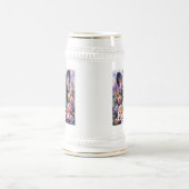 Französischer Bulldog mit Rose Floral Personalisie Bierglas (Mittel)