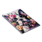 Französischer Bulldog mit Rose Impressionistische  Notizblock (Rechte Seite)