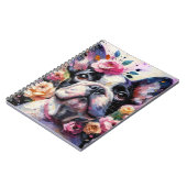 Französischer Bulldog mit Rose Impressionistische  Notizblock (Linke Seite)