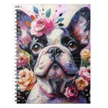 Französischer Bulldog mit Rose Impressionistische 