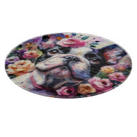 Französischer Bulldog mit Rose Impressionistische 