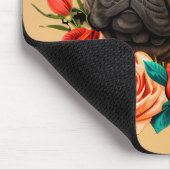 Französischer Bulldog mit Rose Mousepad (Ecke)