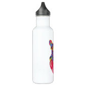 Französischer Bulldog mit rotem Herzen bunt Edelstahlflasche (Links)