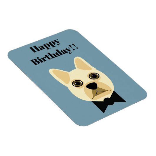 Französischer Bulldog mit Schlips Magnet (Rechte Seite)