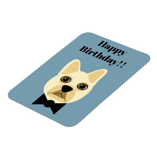 Französischer Bulldog mit Schlips Magnet (Linke Seite)