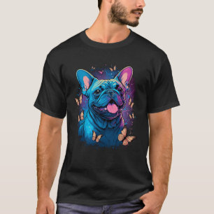 Französischer Bulldog mit Schmetterlingen T-Shirt