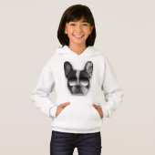 Französischer Bulldog mit Sonnenbrille Hoodie (Vorne ganz)