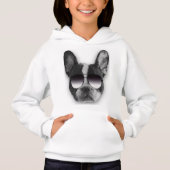 Französischer Bulldog mit Sonnenbrille Hoodie (Vorderseite)