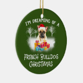 Französischer Bulldog mit Weihnachten Keramik Ornament (Rechts)