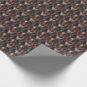 Französischer Bulldog mit Weihnachtsgeschenken Feu Geschenkpapier (Ecke)