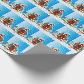 Französischer Bulldog mit Weihnachtsgeschenken Geschenkpapier (Ecke)