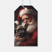 Französischer Bulldog mit Weihnachtsmann Weihnacht Geschenkanhänger (Rückseite)