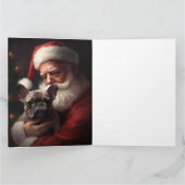 Französischer Bulldog mit Weihnachtsmann Weihnacht Karte (Innenseite)
