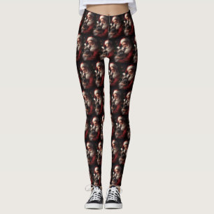 Französischer Bulldog mit Weihnachtsmann Weihnacht Leggings