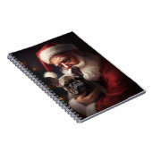 Französischer Bulldog mit Weihnachtsmann Weihnacht Notizblock (Rechte Seite)