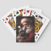 Französischer Bulldog mit Weihnachtsmann Weihnacht Spielkarten (Rückseite)