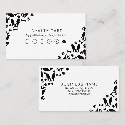 Französischer Bulldog-Muster Treuekarte (Vorne/Hinten)