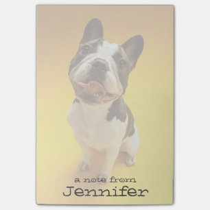 Französischer Bulldog nach oben Post-it Klebezettel