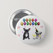 Französischer Bulldog-Neujahr Button (Vorne & Hinten)