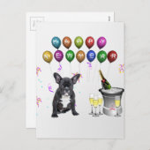 Französischer Bulldog-Neujahr Feiertagspostkarte (Vorne/Hinten)